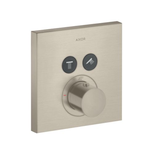 AXOR-HG-AXOR-ShowerSolutions-Thermostat-Unterputz-eckig-fuer-2-Verbraucher-Brushed-Nickel-36715820 gallery number 1